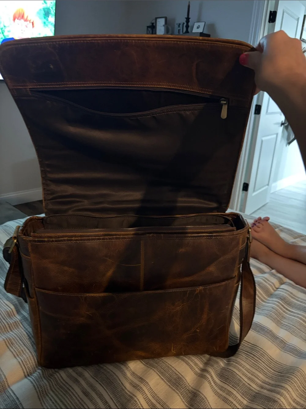 KASILOF Messenger Kodiak Leather Bag